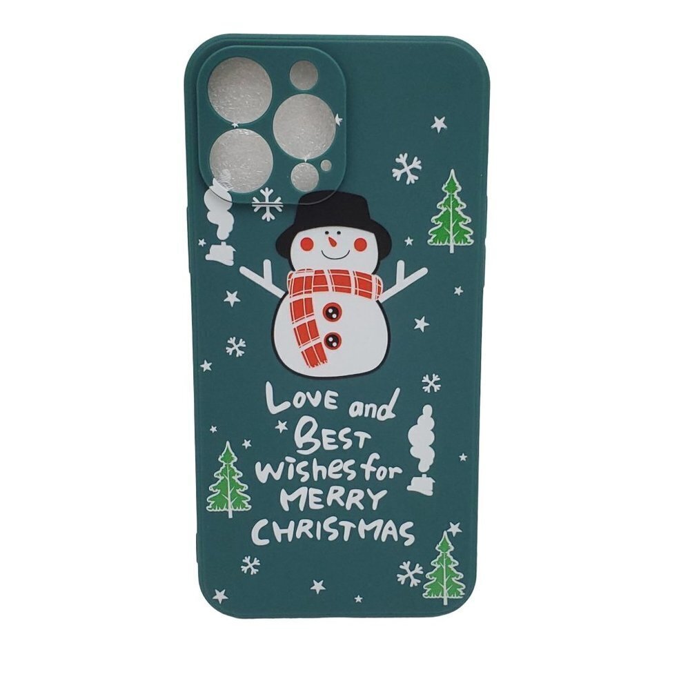 iphone 13 Pro Max Snowman Love Green Phone Case
